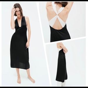 Zara cross back silk dress NWT